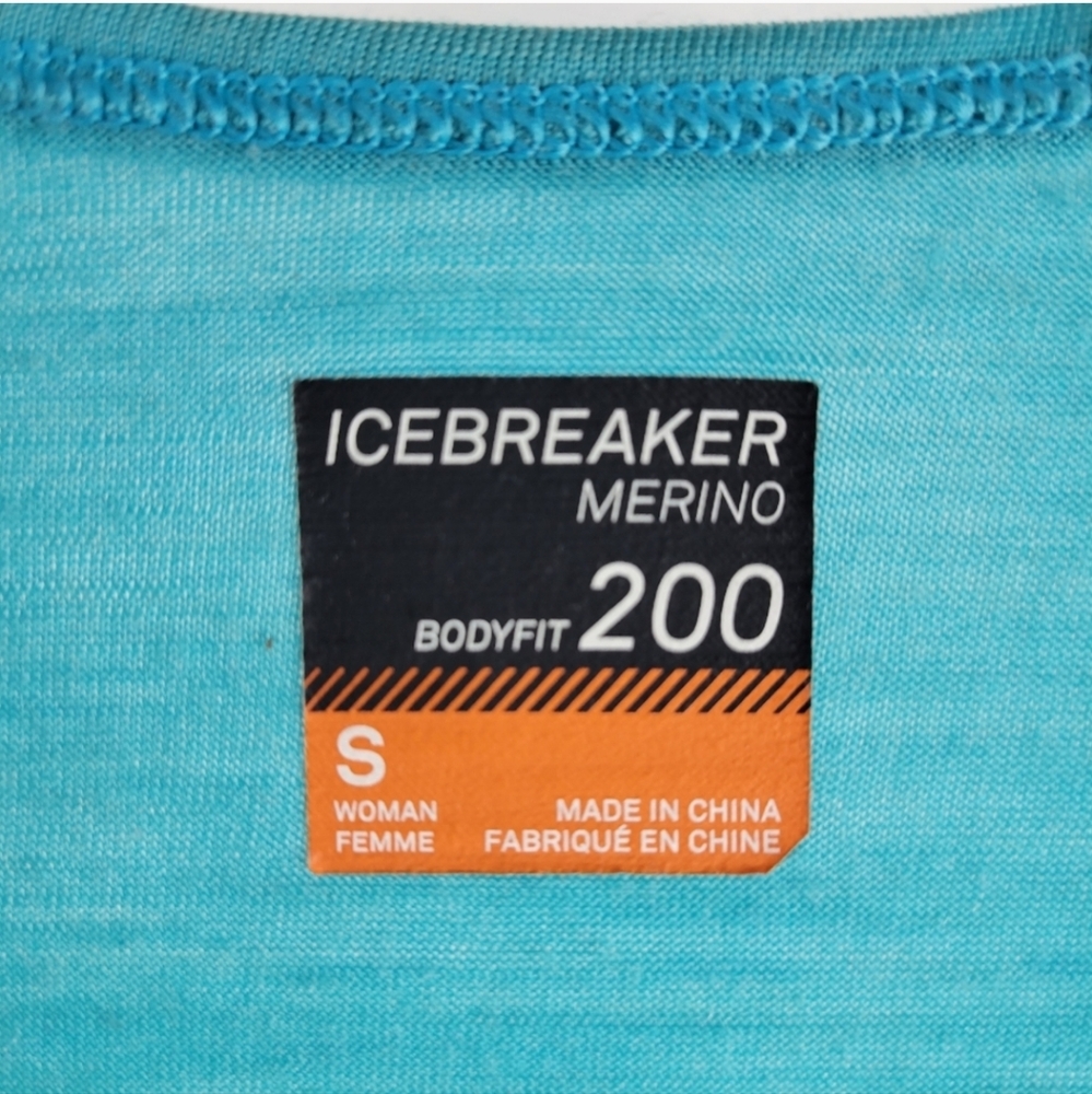 Icebreaker Merino Wool Bodyfit 200 Snowflake Long Sleeve Crewneck Tee Base Layer - Picture 4 of 7